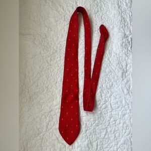 Yves Saint Laurent Red Silk Neck Tie